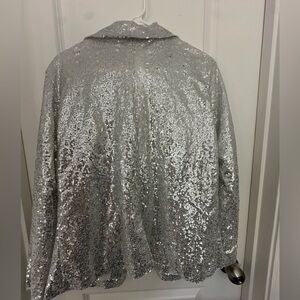 Silver sequined blazer